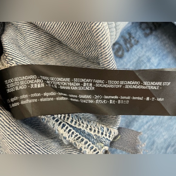 Zara Man large distressed denim sweatshirt top unisex - Picture 6 of 11